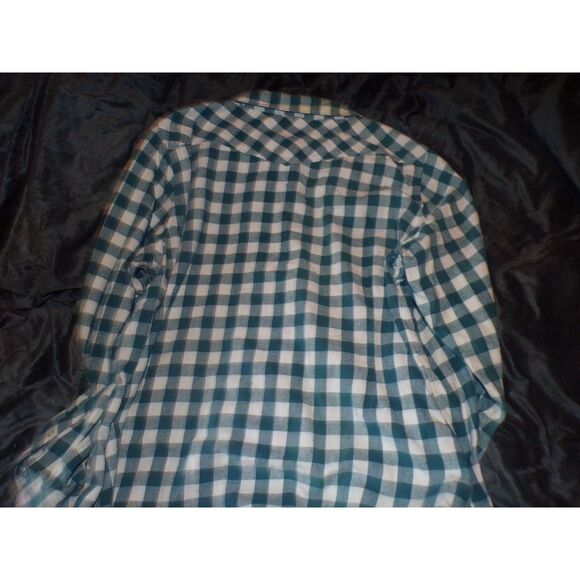 Bit & Bridle Shirt Green Plaid flannel Size 3x Horseshoe design pearl buttons - Picture 3 of 3